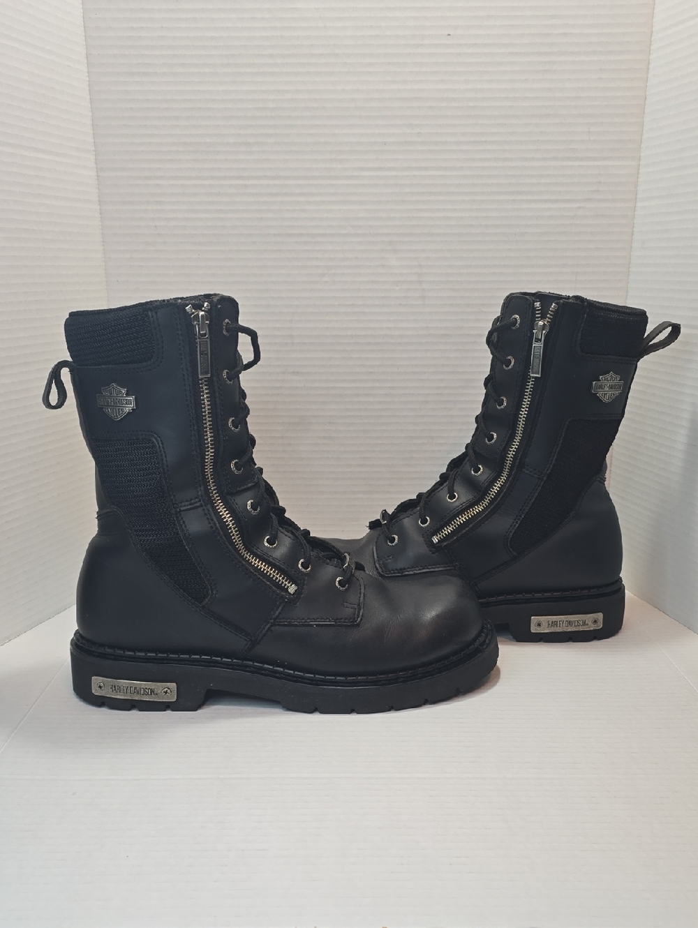 SOLD on eBay!! Harley Davidson Men's Leather Lace & Zip Motorcycle Boots